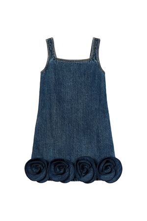 floral-appliqué denim dress SELF-PORTRAIT KIDS | RS26716SBLUE